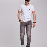CD860 Herren Jeans – Straight Fit in Blaugrün und Braun