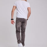CD860 Herren Jeans – Straight Fit in Blaugrün und Braun