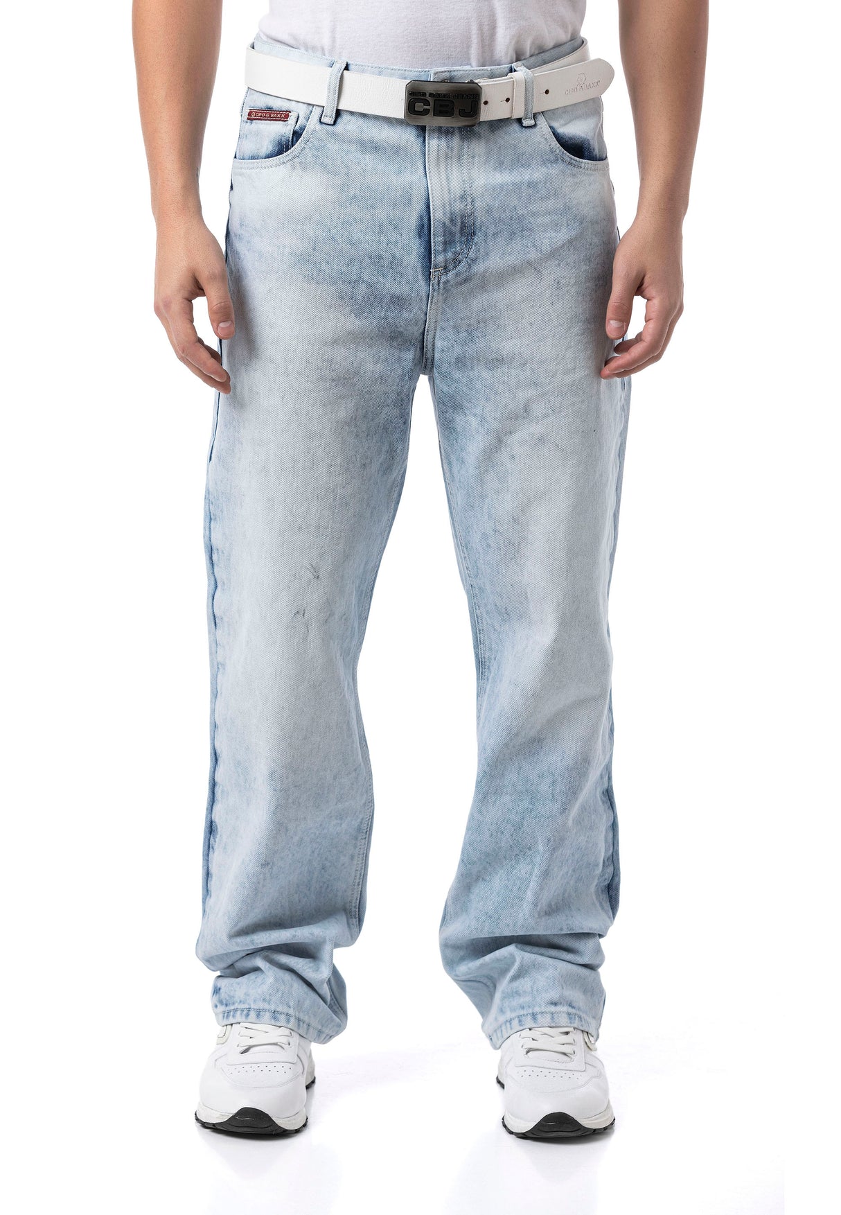 Jeansy CD903 Baggy Fit z zamkiem błyskawicznym