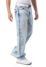 Jeansy CD903 Baggy Fit z zamkiem błyskawicznym