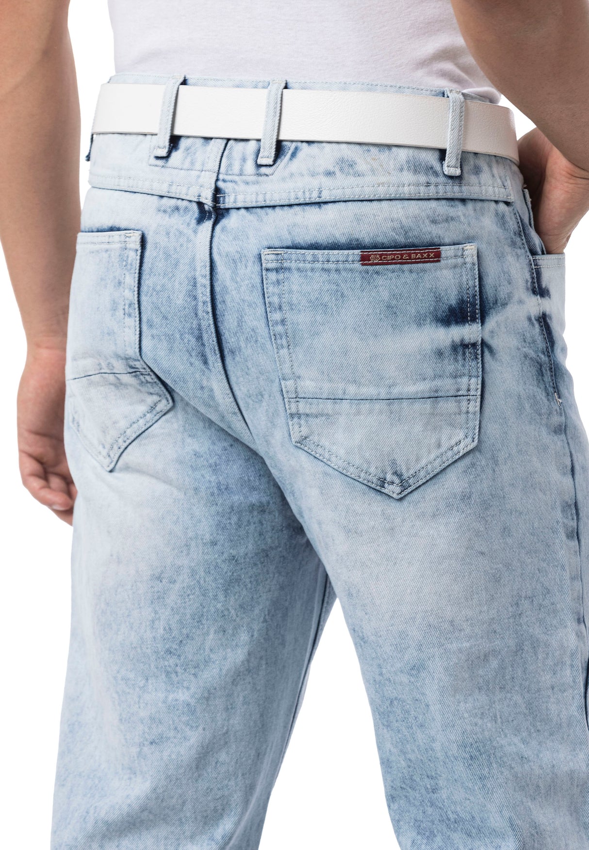 Jeansy CD903 Baggy Fit z zamkiem błyskawicznym