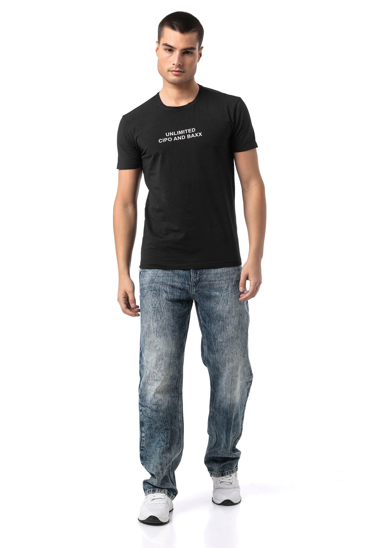 Jeansy CD903 Baggy Fit z zamkiem błyskawicznym