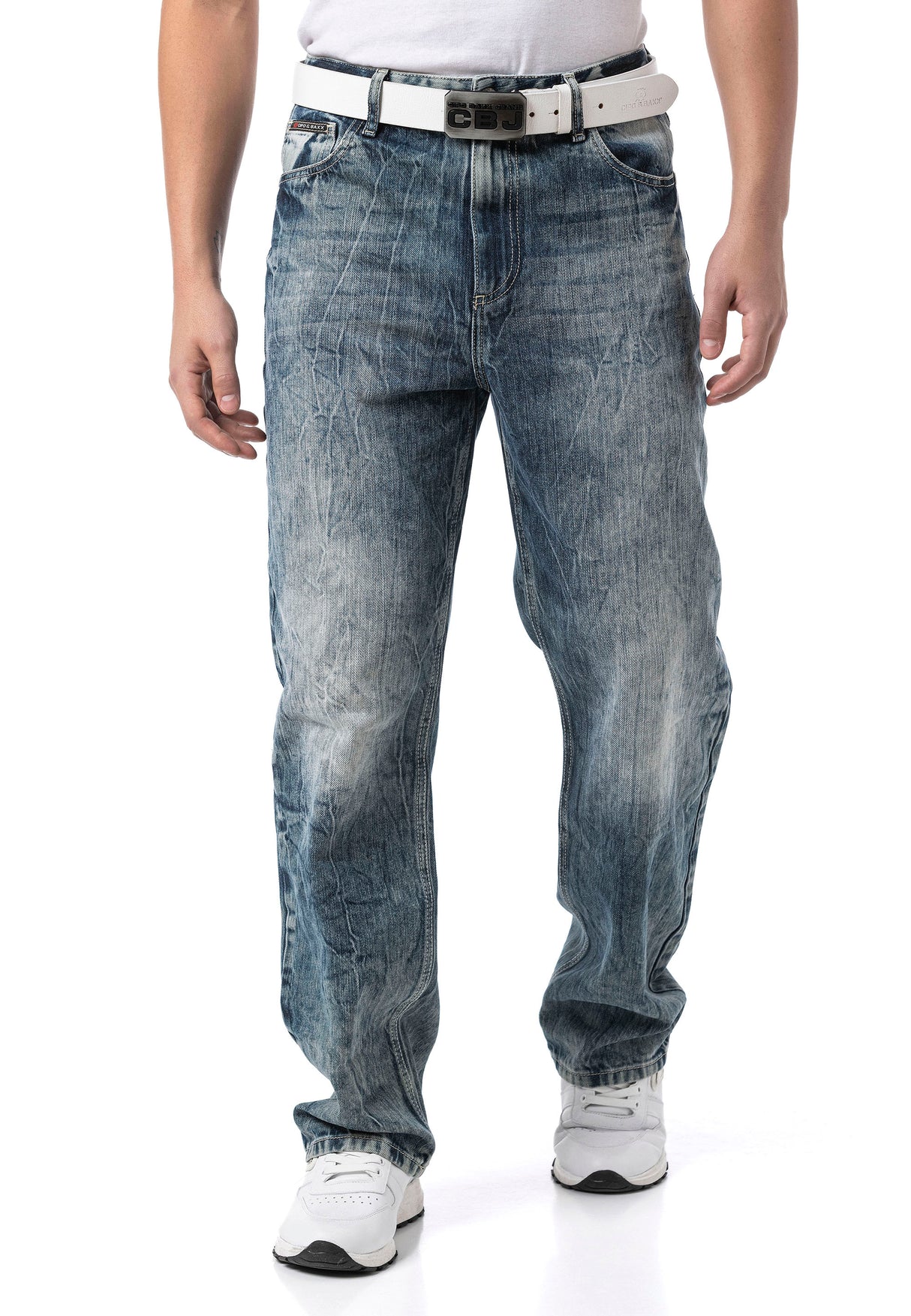 Jeansy CD903 Baggy Fit z zamkiem błyskawicznym
