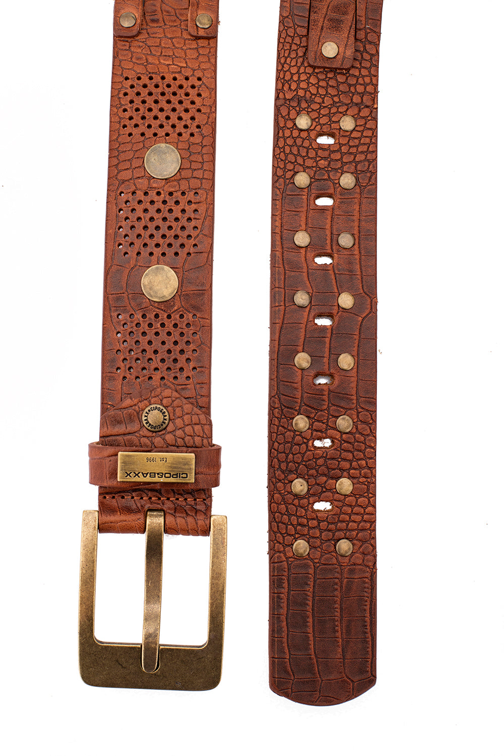 CG158 men's leather belts with cool rivets