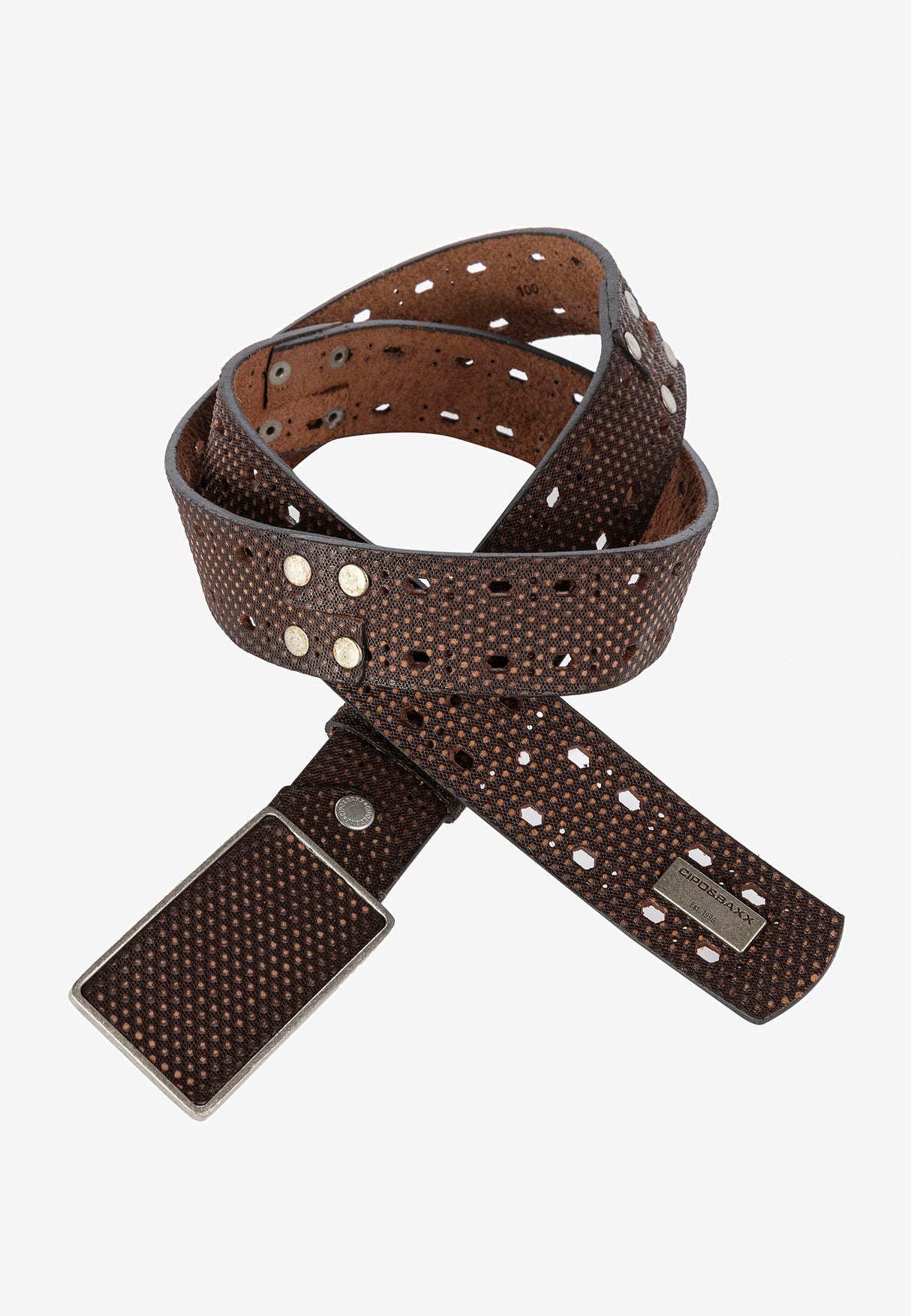 CG174 men's leather belts in futuristic optics