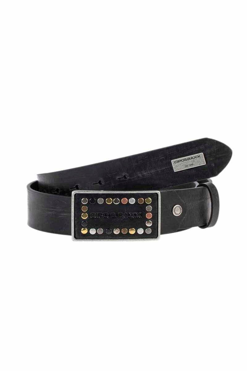 CG182 Men belts with patterned rectangular buckle