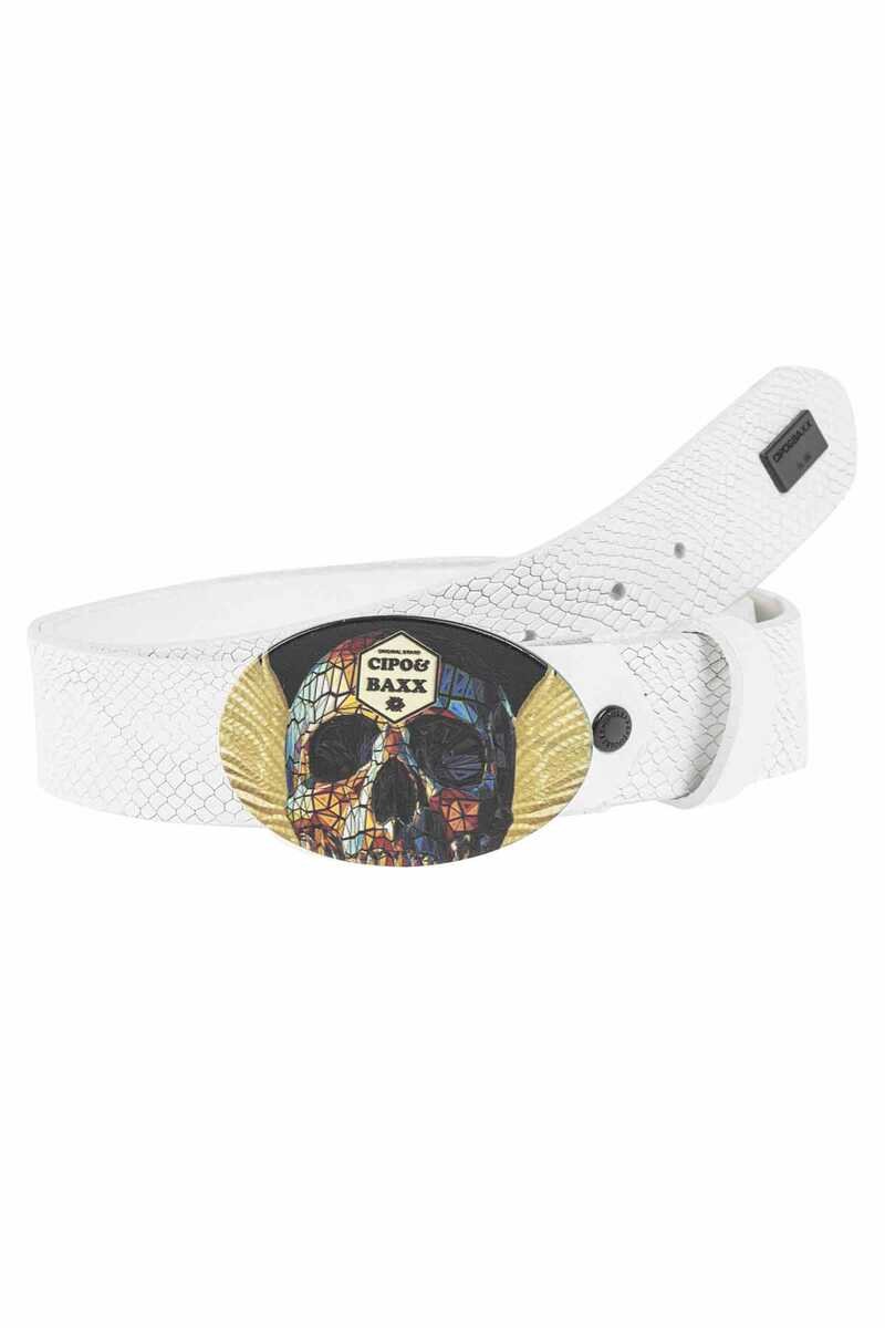 CG202 Men belts with metal patch