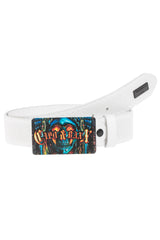 Cinturón de hombres CG205 con colorido motivo de cráneo rectangular