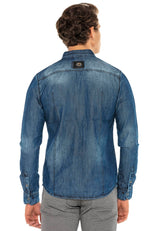 CH165 Veste en denim pour hommes avec des boutons-pression 