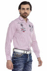 CH180 Camisa de manga larga para hombres con bordados modernos