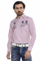 CH180 Camisa de manga larga para hombres con bordados modernos