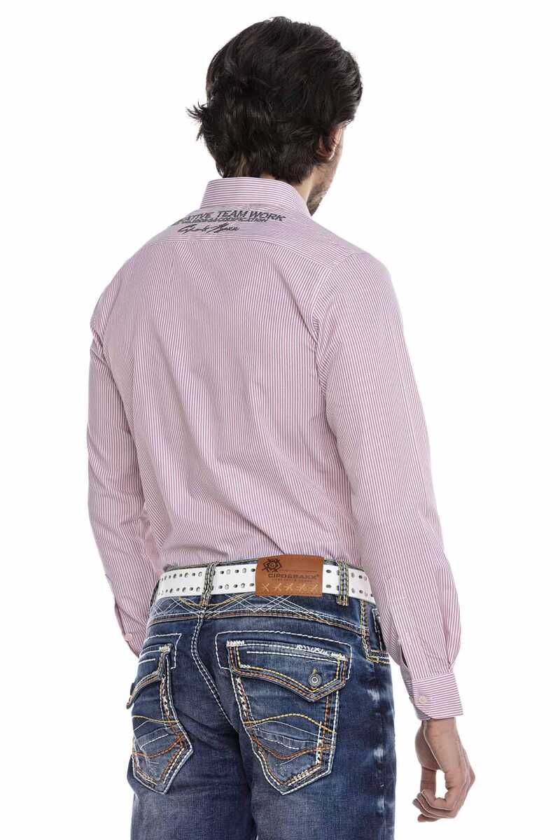 CH180 Camisa de manga larga para hombres con bordados modernos
