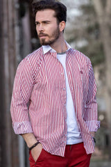 CH192 Camisa para hombres con diseño de línea