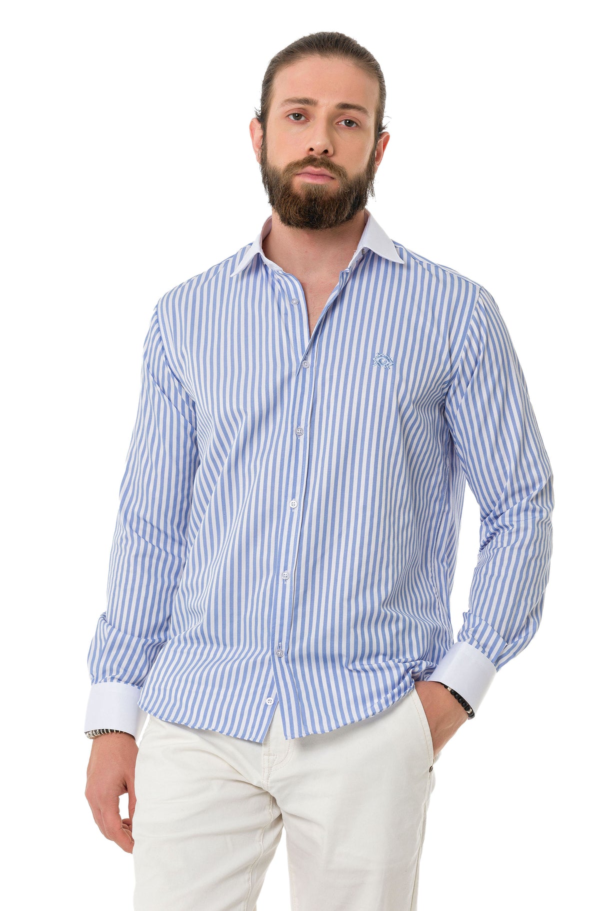 CH192 Camisa para hombres con diseño de línea