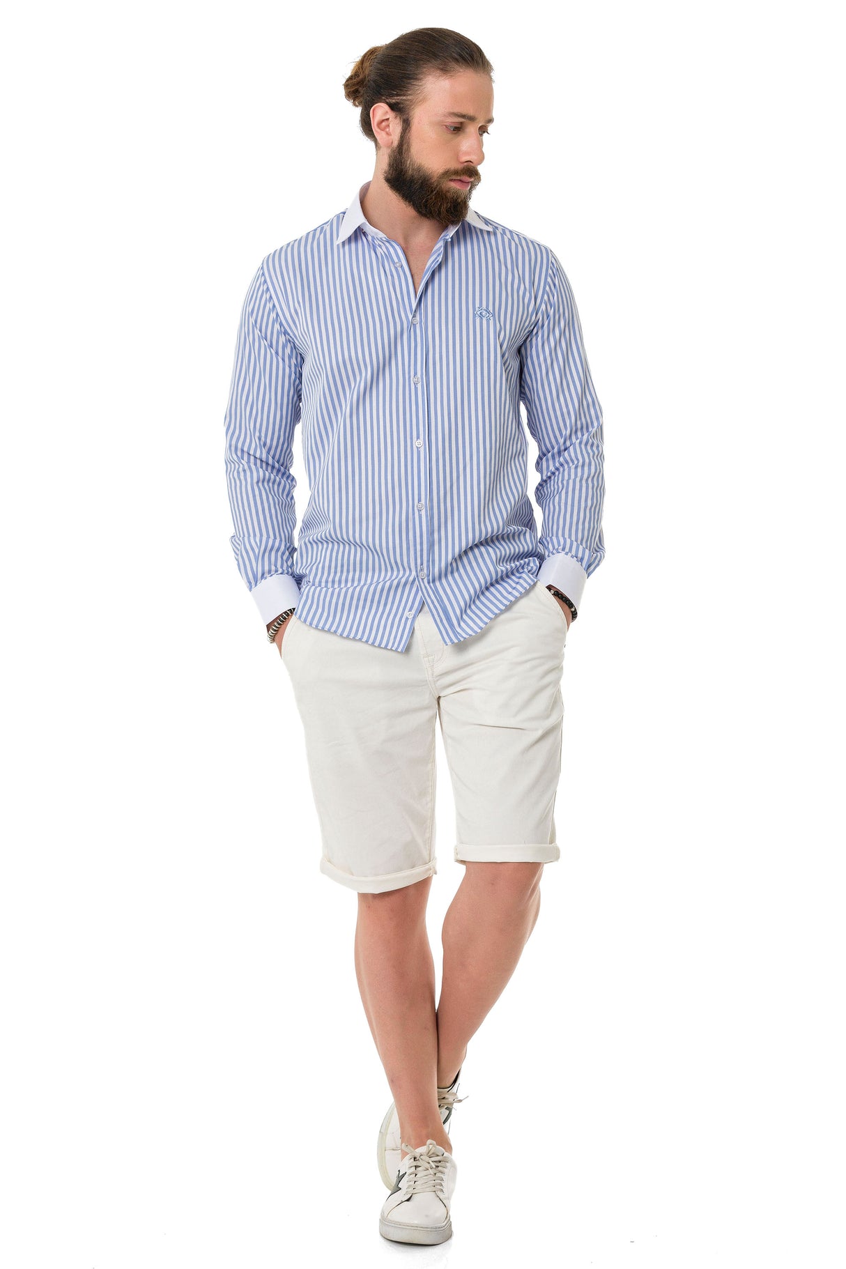 CH192 Camisa para hombres con diseño de línea