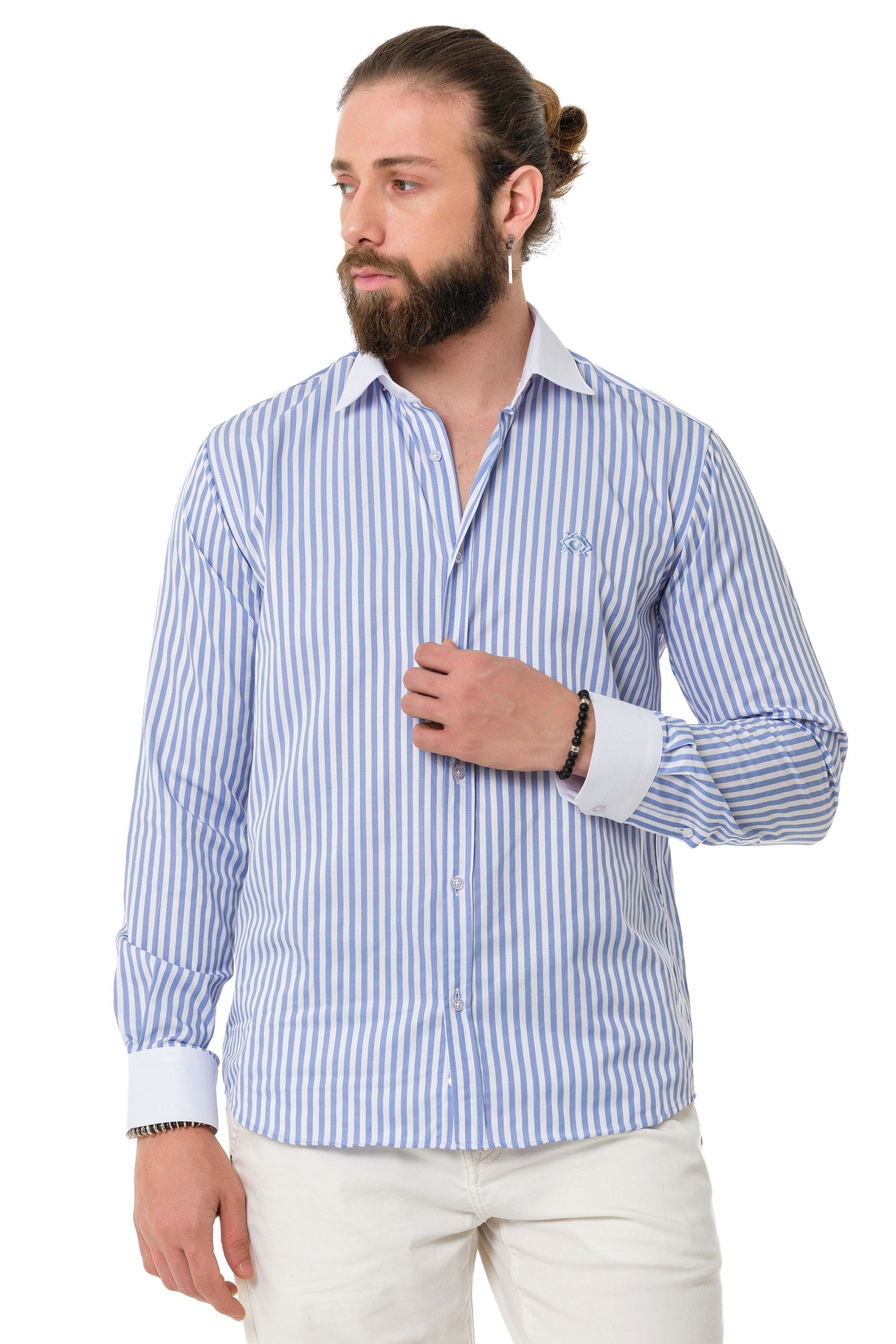 CH192 Camisa para hombres con diseño de línea