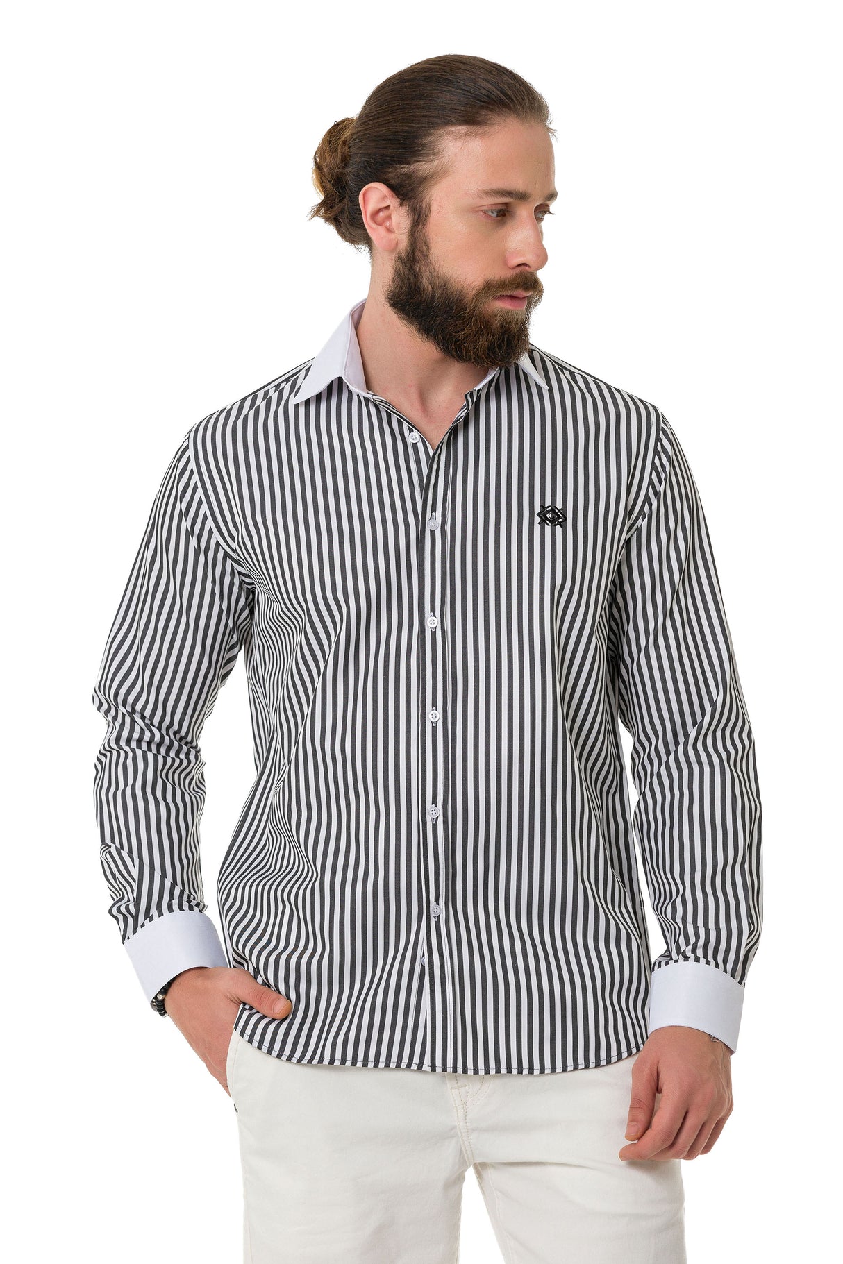 CH192 Camisa para hombres con diseño de línea