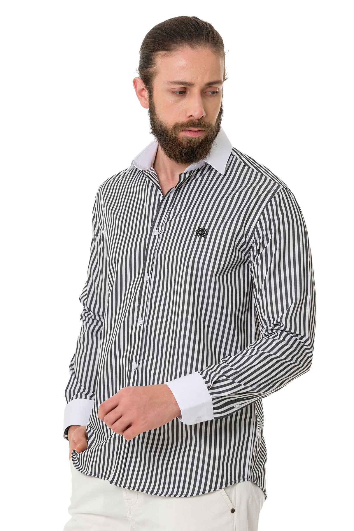 CH192 Camisa para hombres con diseño de línea