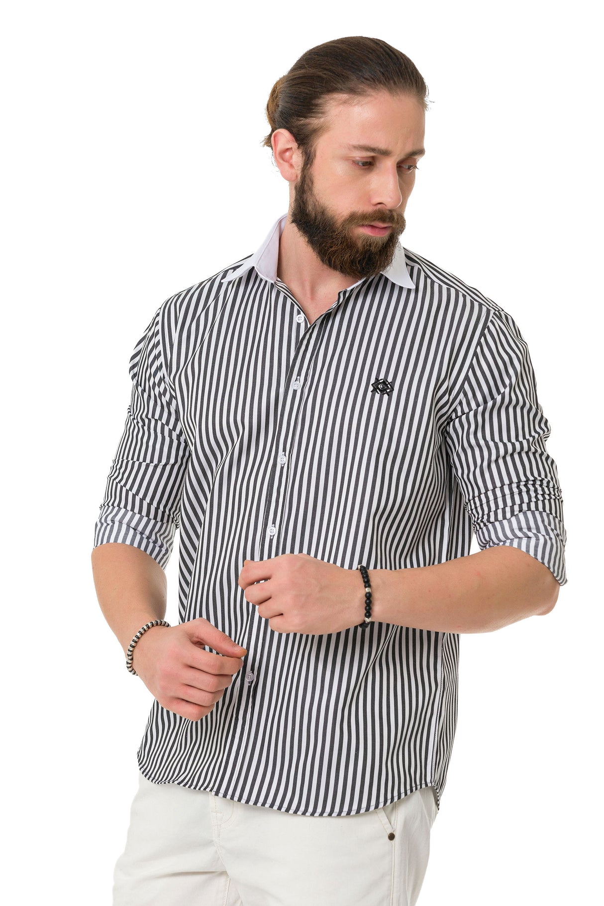 CH192 Camisa para hombres con diseño de línea
