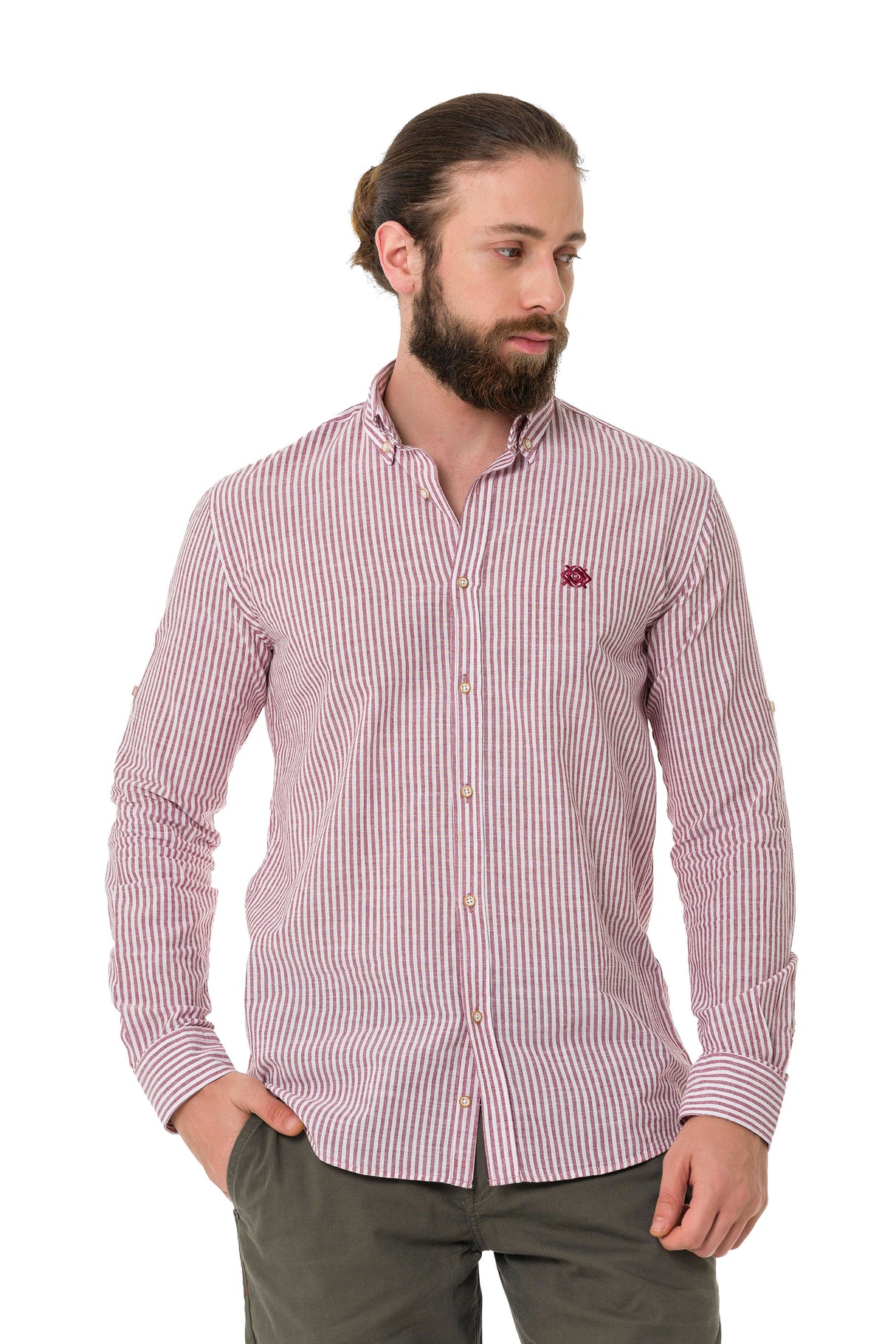 CH194 Chemise pour homme avec motif de lignes