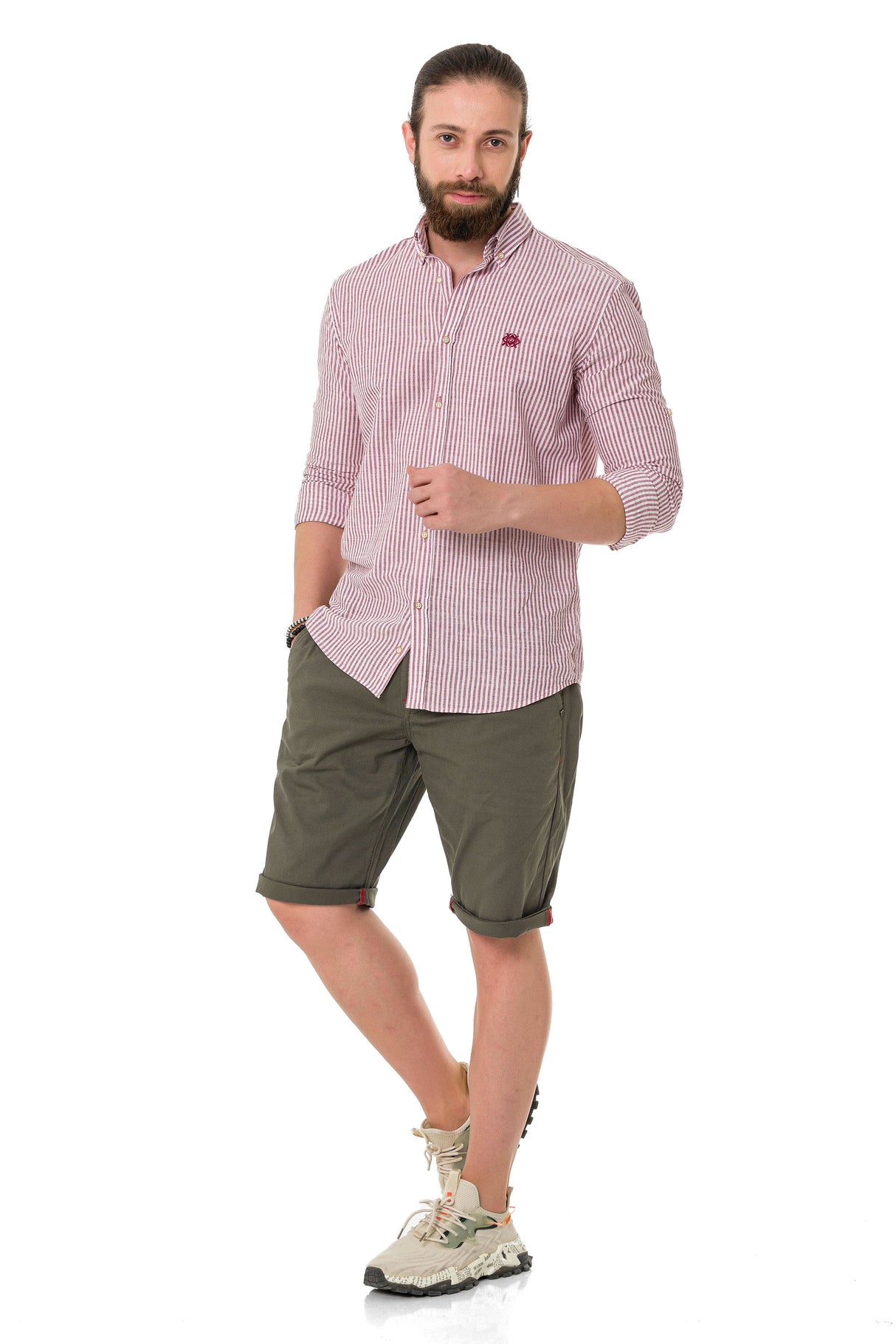 CH194 Chemise pour homme avec motif de lignes