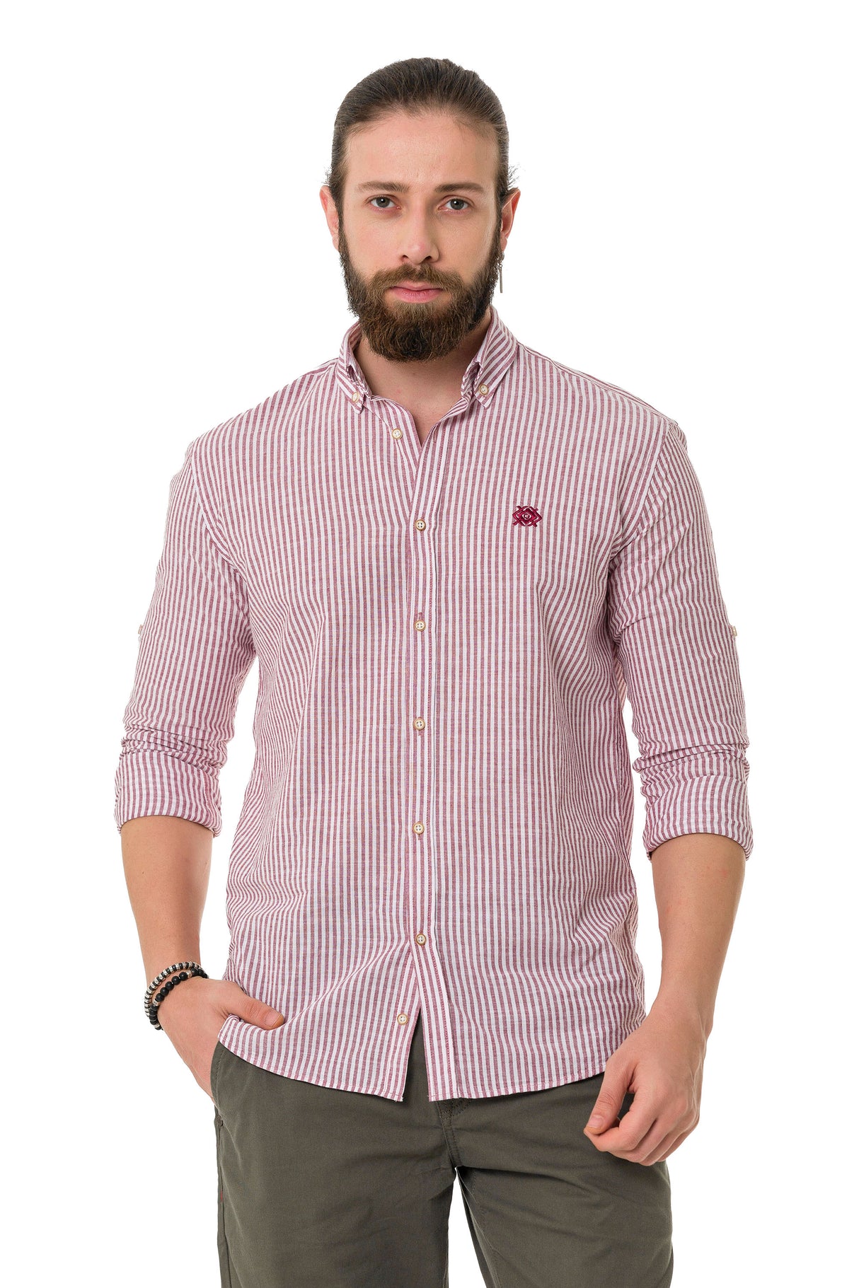 CH194 Chemise pour homme avec motif de lignes