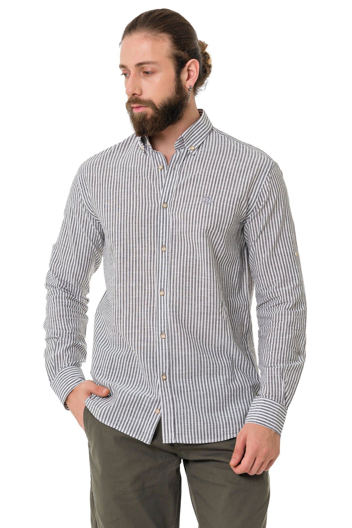CH194 Chemise pour homme avec motif de lignes