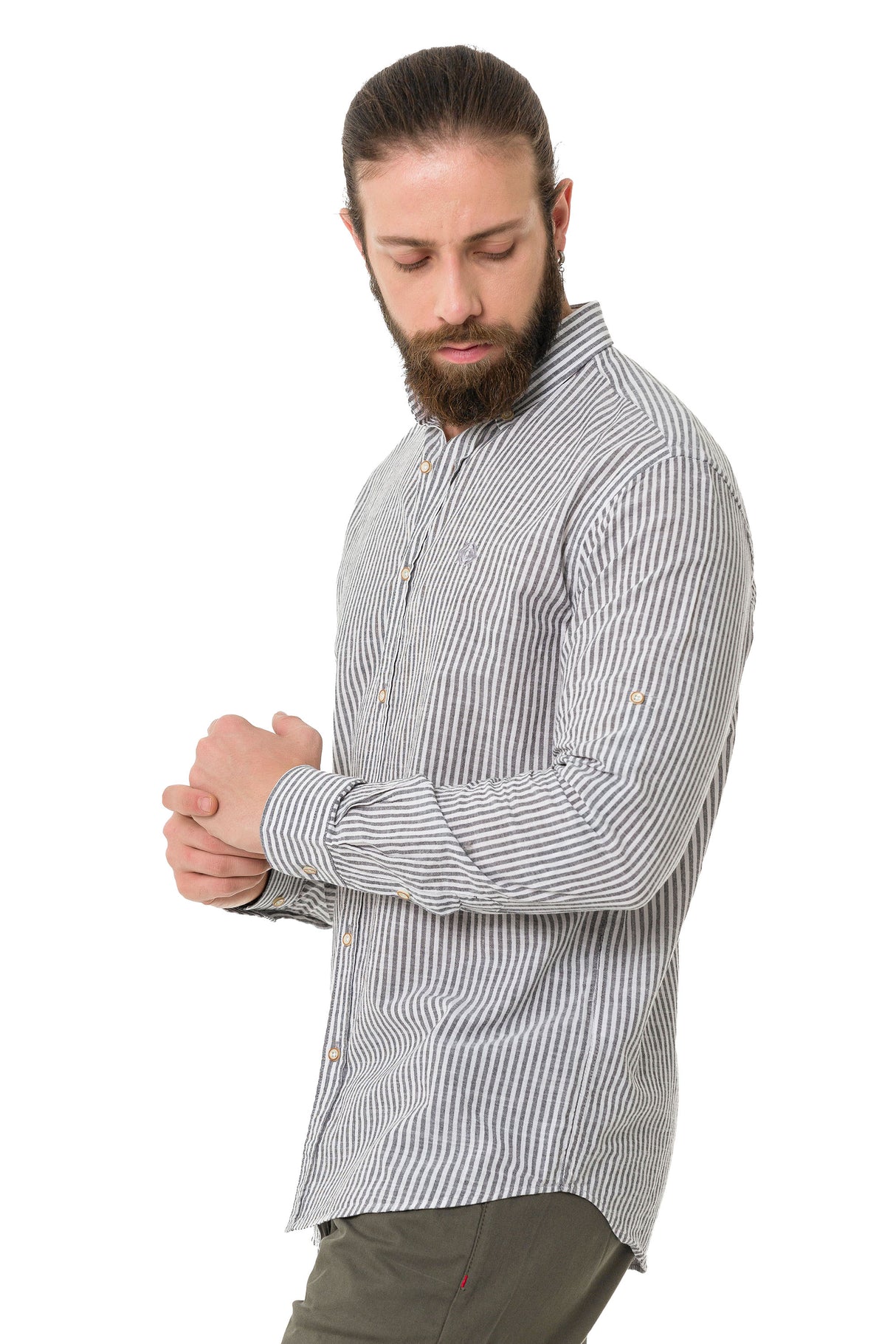 CH194 Chemise pour homme avec motif de lignes
