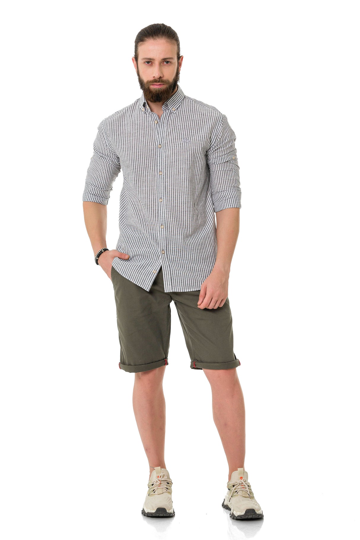 CH194 Chemise pour homme avec motif de lignes