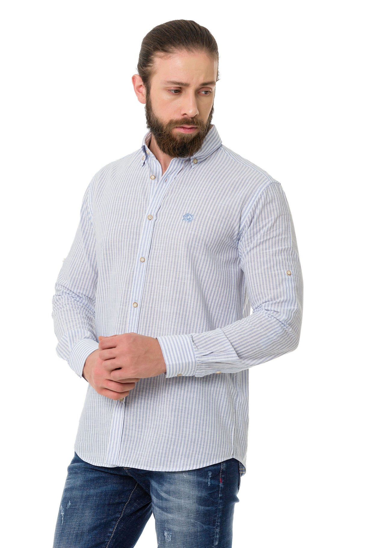 CH194 Chemise pour homme avec motif de lignes