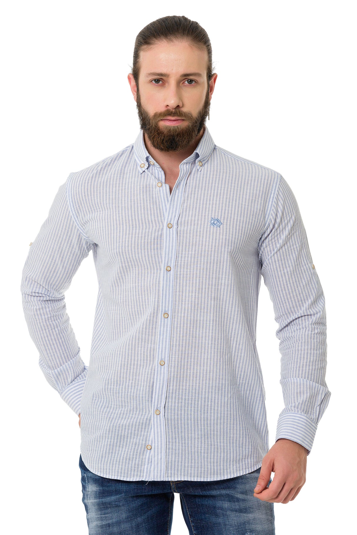 CH194 Chemise pour homme avec motif de lignes
