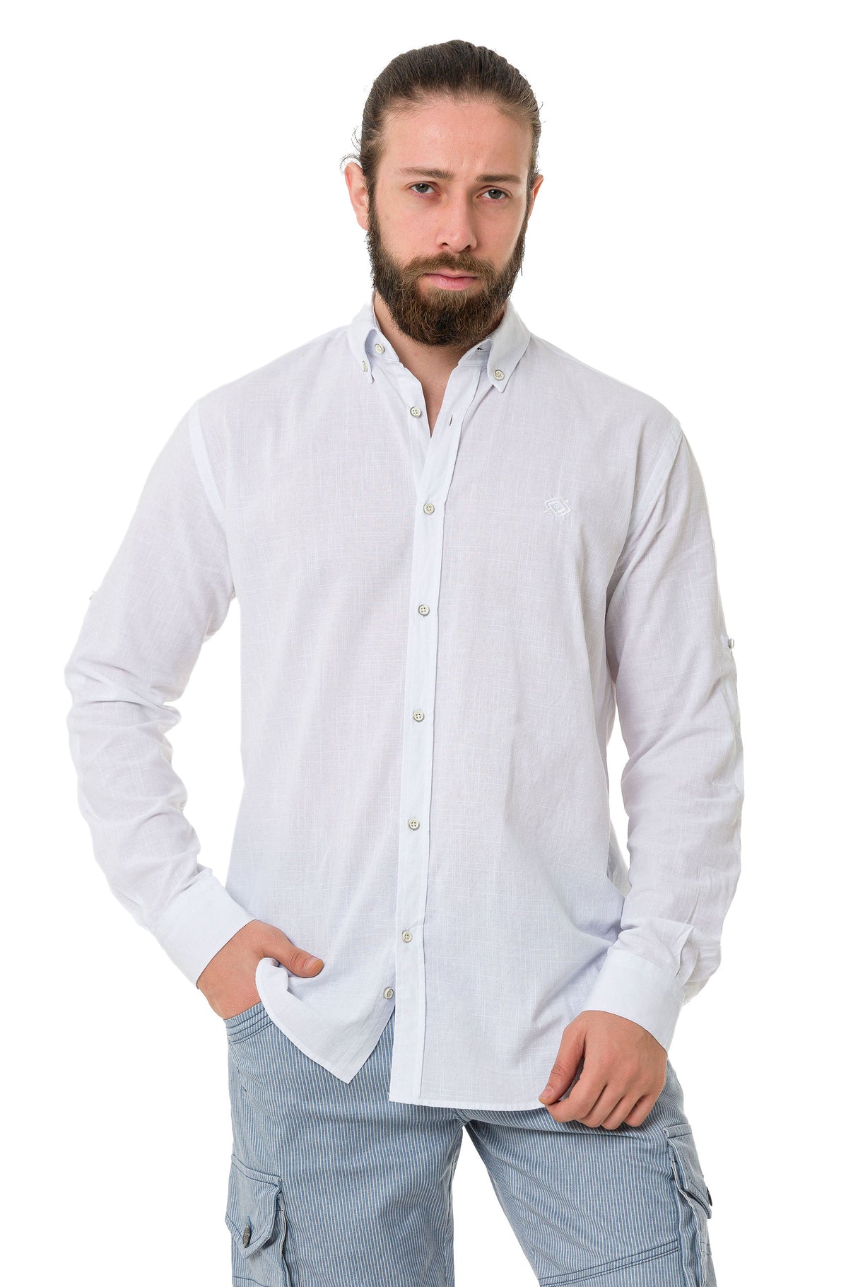 CH199 Camisa de manga larga para hombres con un aspecto clásico moderno