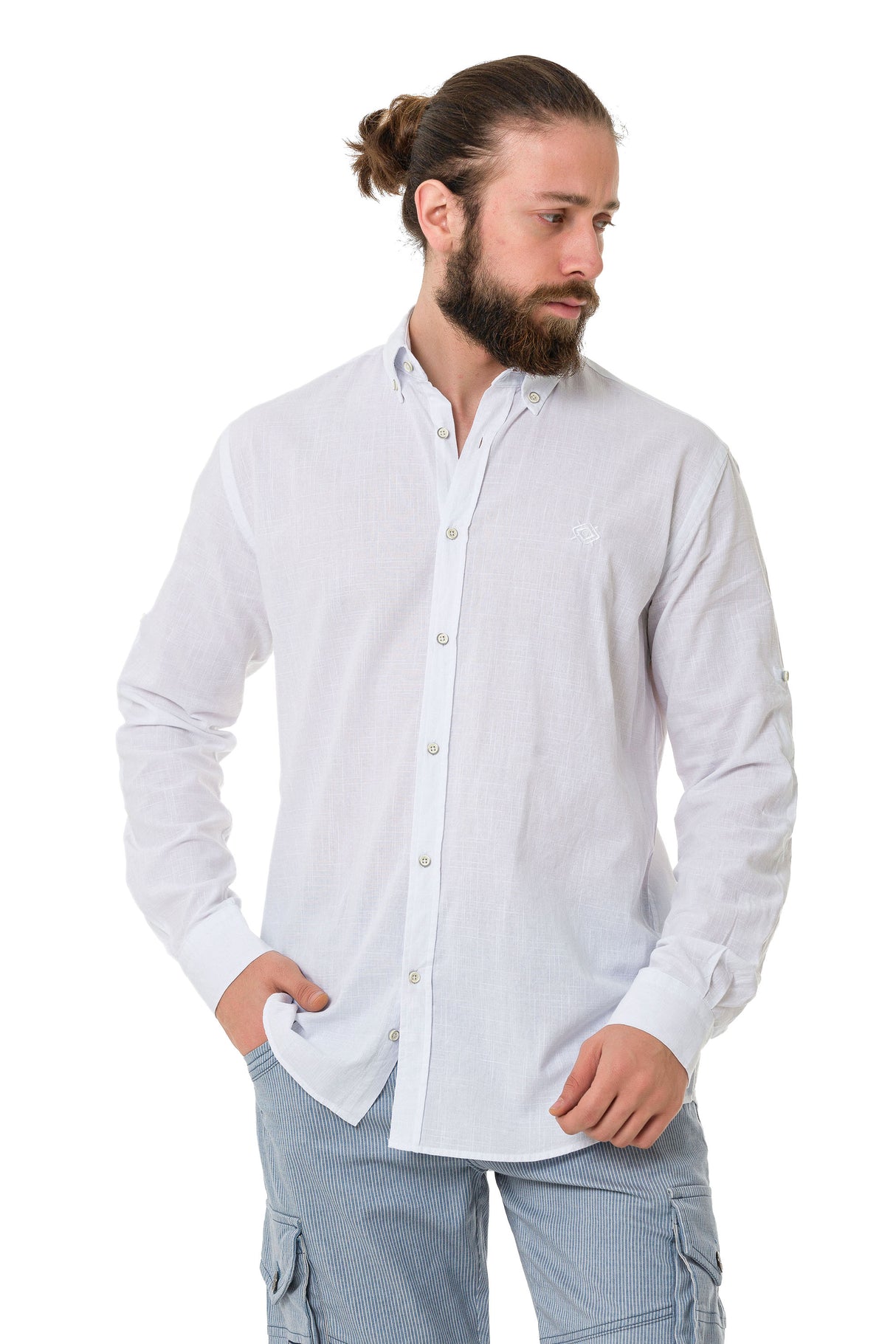 CH199 Camisa de manga larga para hombres con un aspecto clásico moderno
