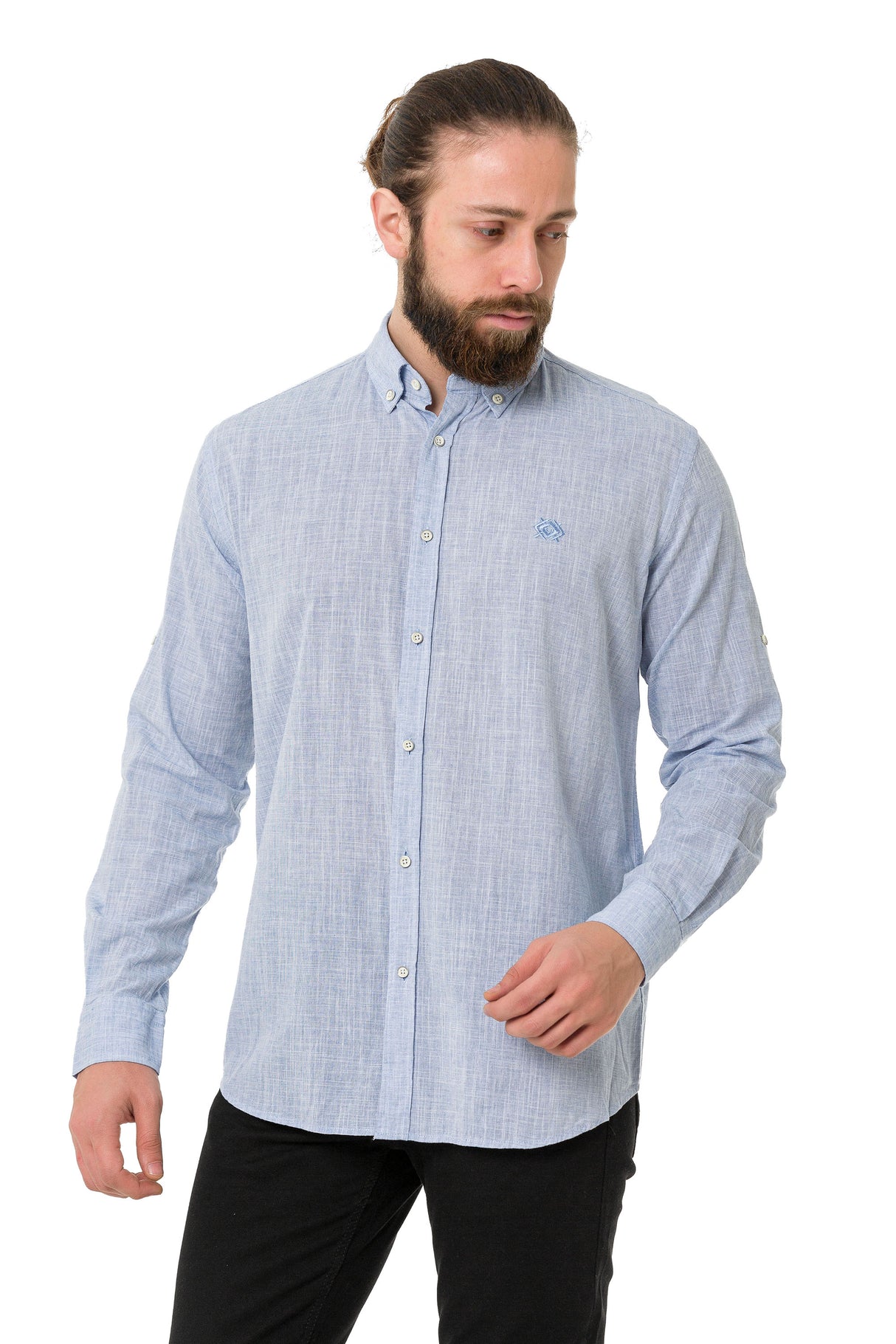 CH199 Camisa de manga larga para hombres con un aspecto clásico moderno