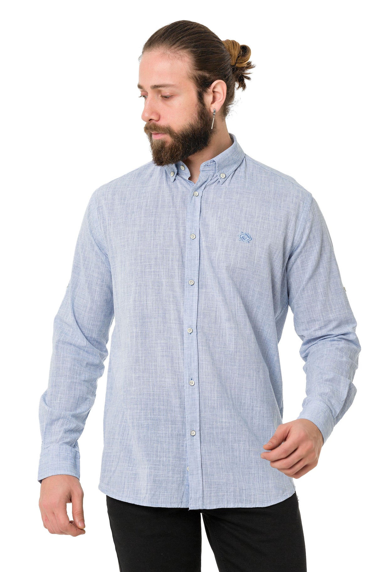 CH199 Camisa de manga larga para hombres con un aspecto clásico moderno