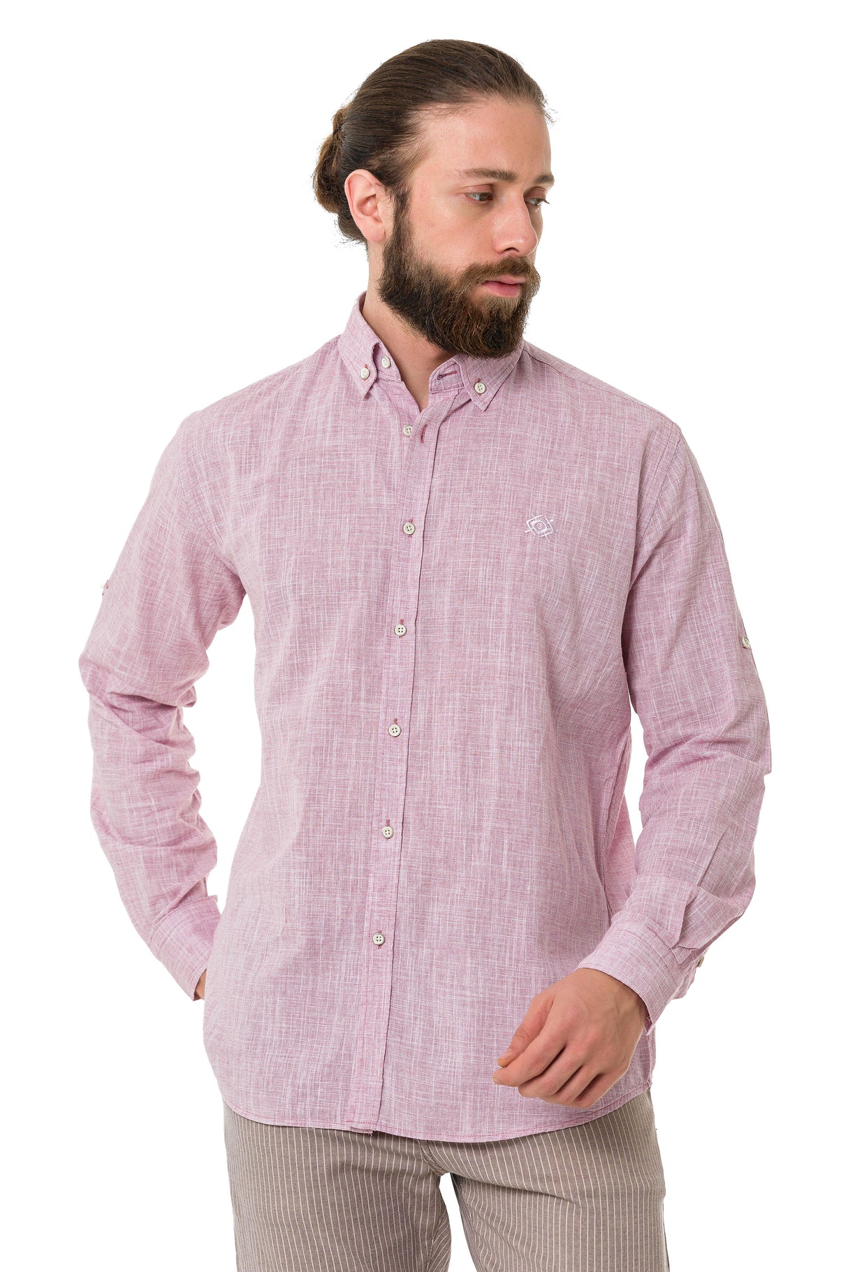 CH199 Camisa de manga larga para hombres con un aspecto clásico moderno