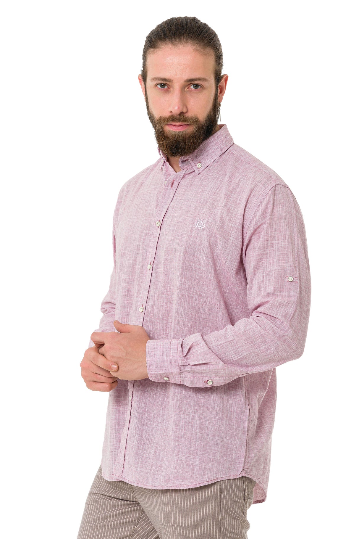 CH199 Camisa de manga larga para hombres con un aspecto clásico moderno