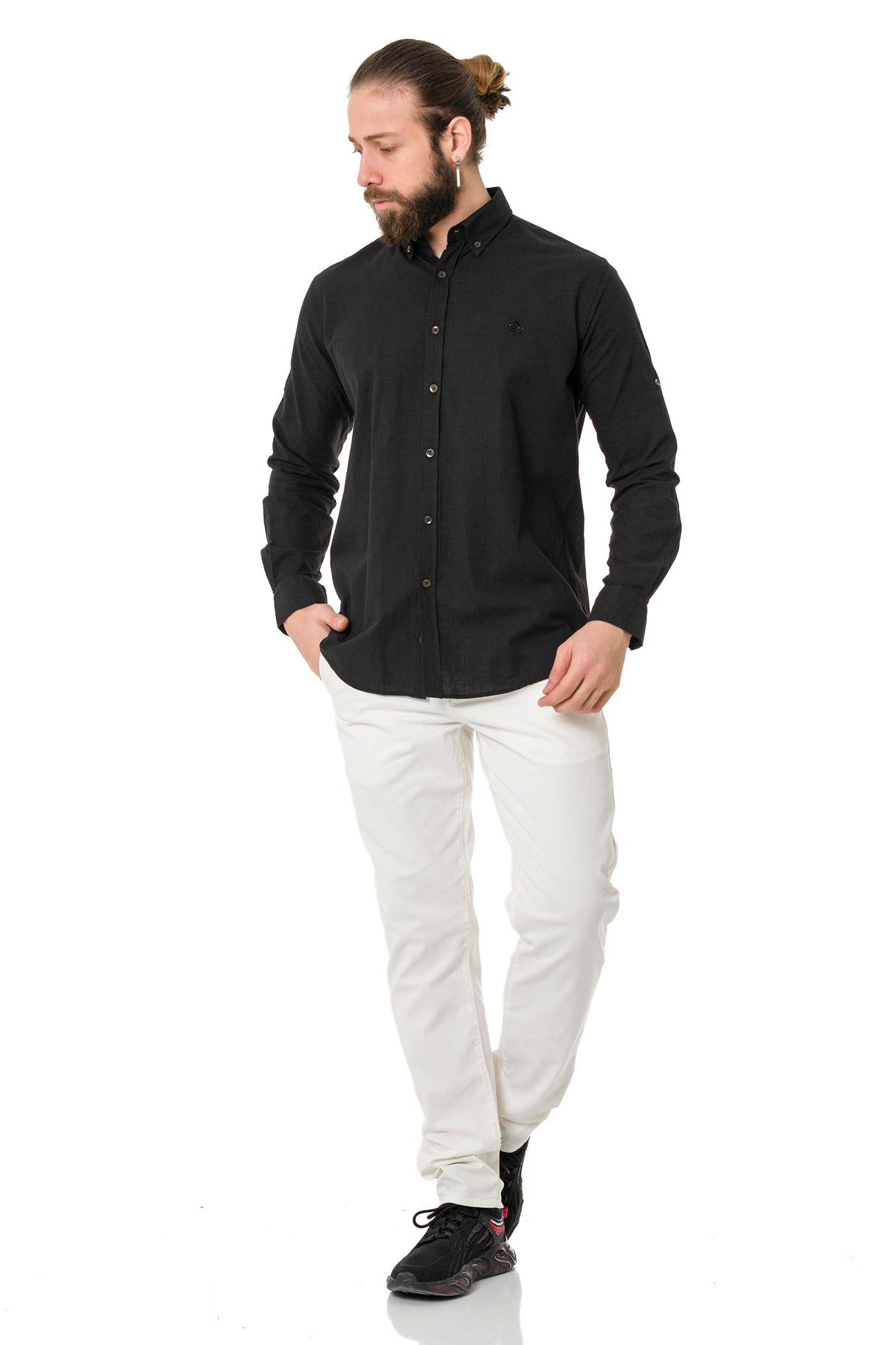 CH199 Camisa de manga larga para hombres con un aspecto clásico moderno