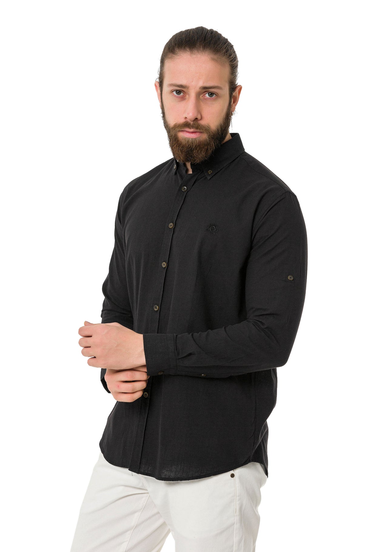 CH199 Camisa de manga larga para hombres con un aspecto clásico moderno