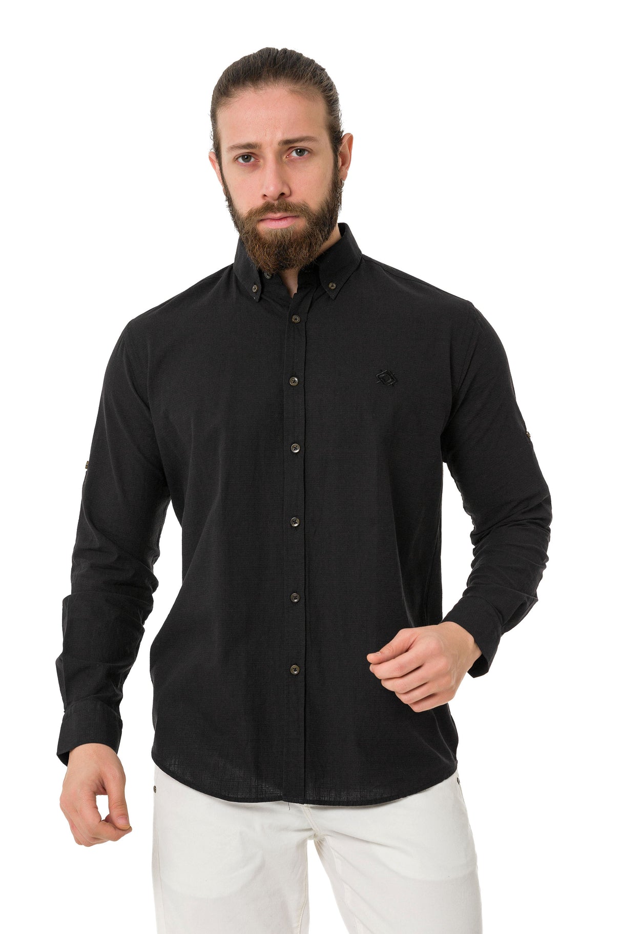 CH199 Camisa de manga larga para hombres con un aspecto clásico moderno