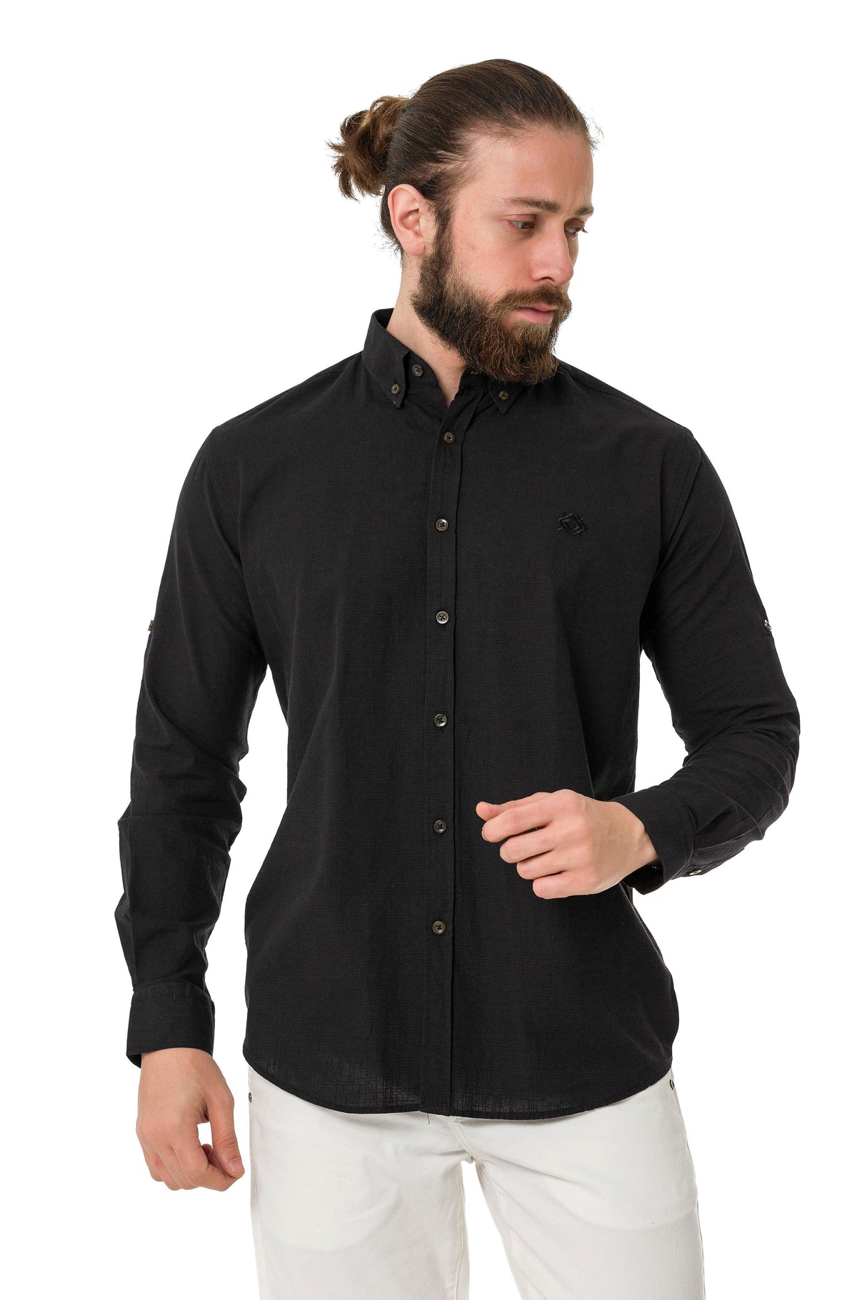 CH199 Camisa de manga larga para hombres con un aspecto clásico moderno