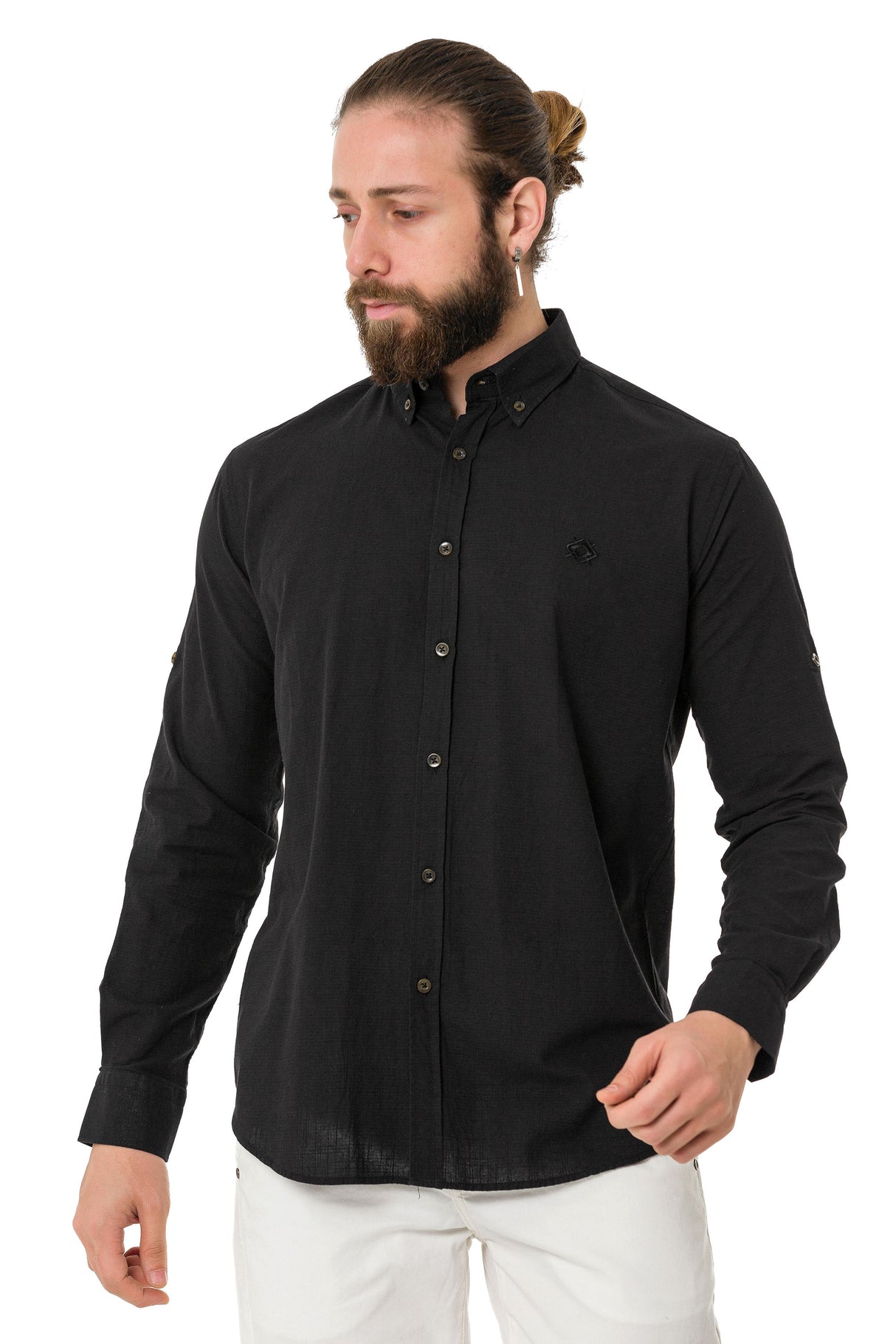 CH199 Camisa de manga larga para hombres con un aspecto clásico moderno