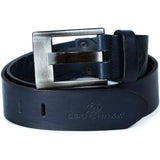 C-2163 men's leather belt casual style with brand lettering