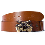 Cinturones de cuero para hombres CG148 con un diseño de hebilla juguetona