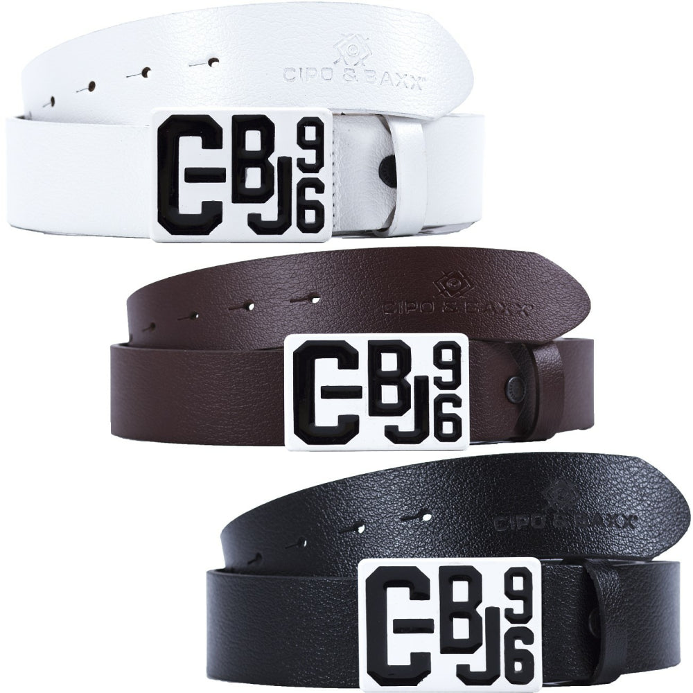 CG149 Men's Leather Belt In A Casual Look With A Buckle In A Different Color
