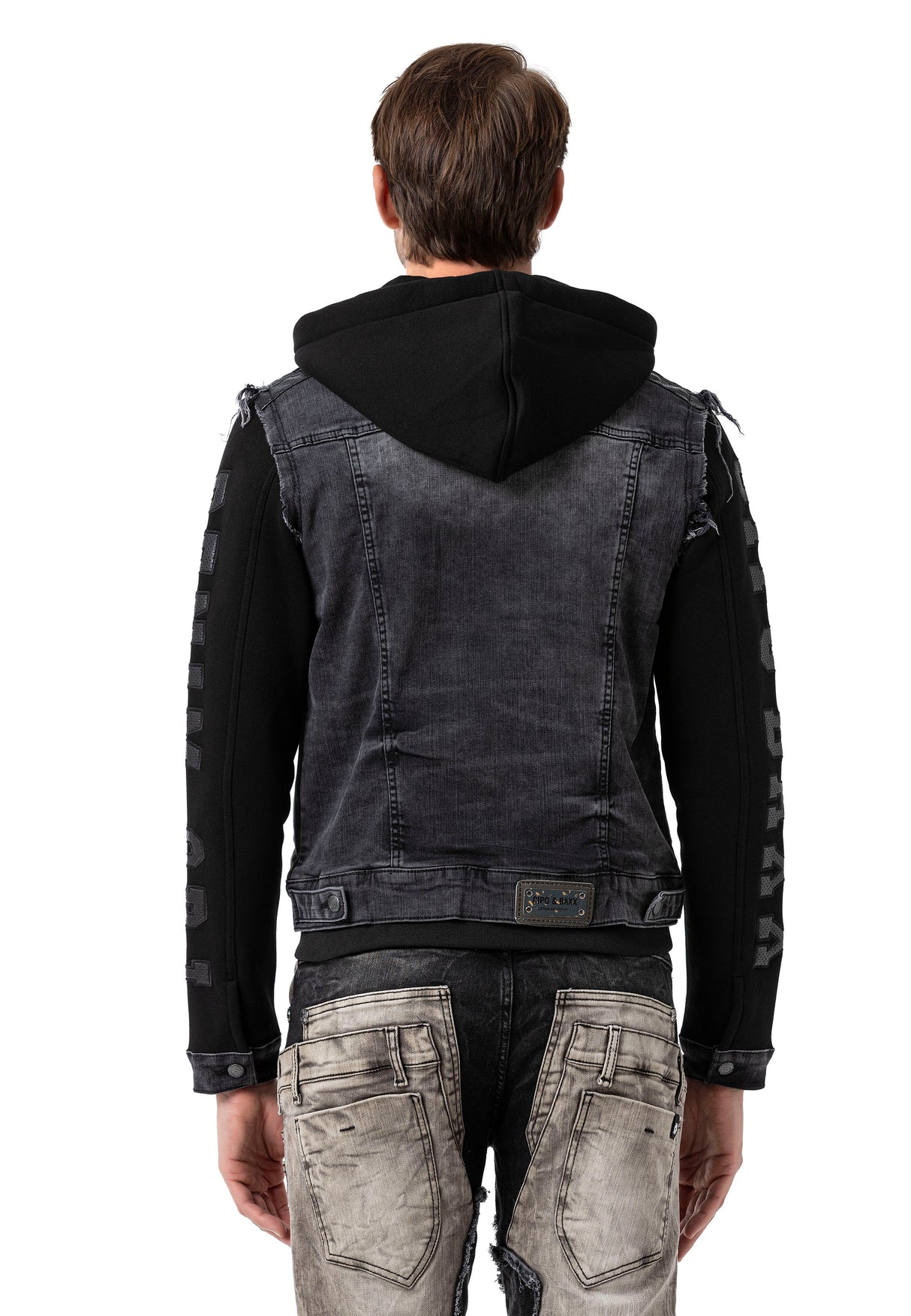 CJ155 Chaqueta vaquera con capucha para hombres 