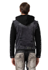 CJ155 Chaqueta vaquera con capucha para hombres 