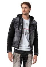 CJ155 Chaqueta vaquera con capucha para hombres 