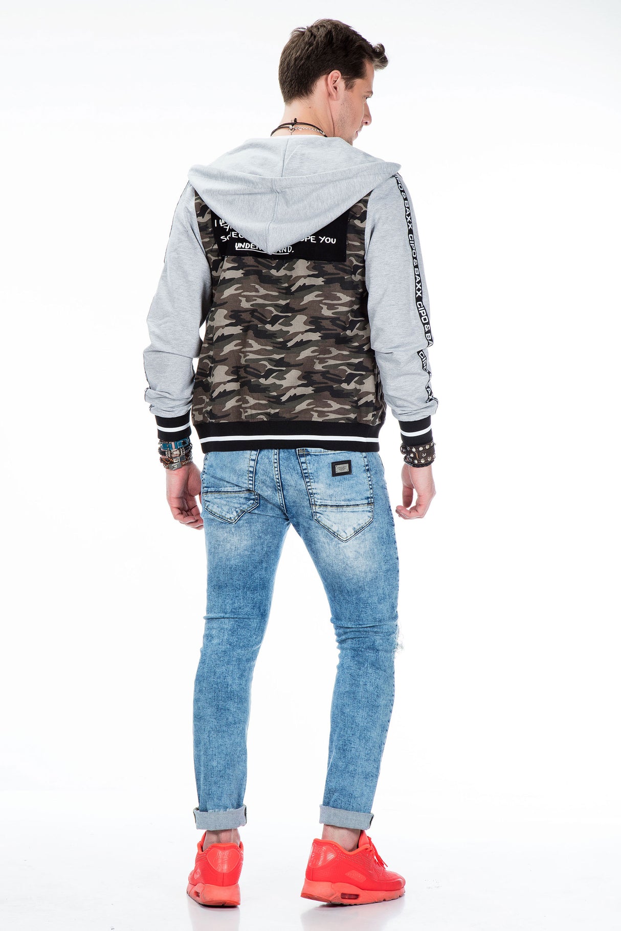 CJ215 Chaqueta Bomber con Camuflaje para Hombre