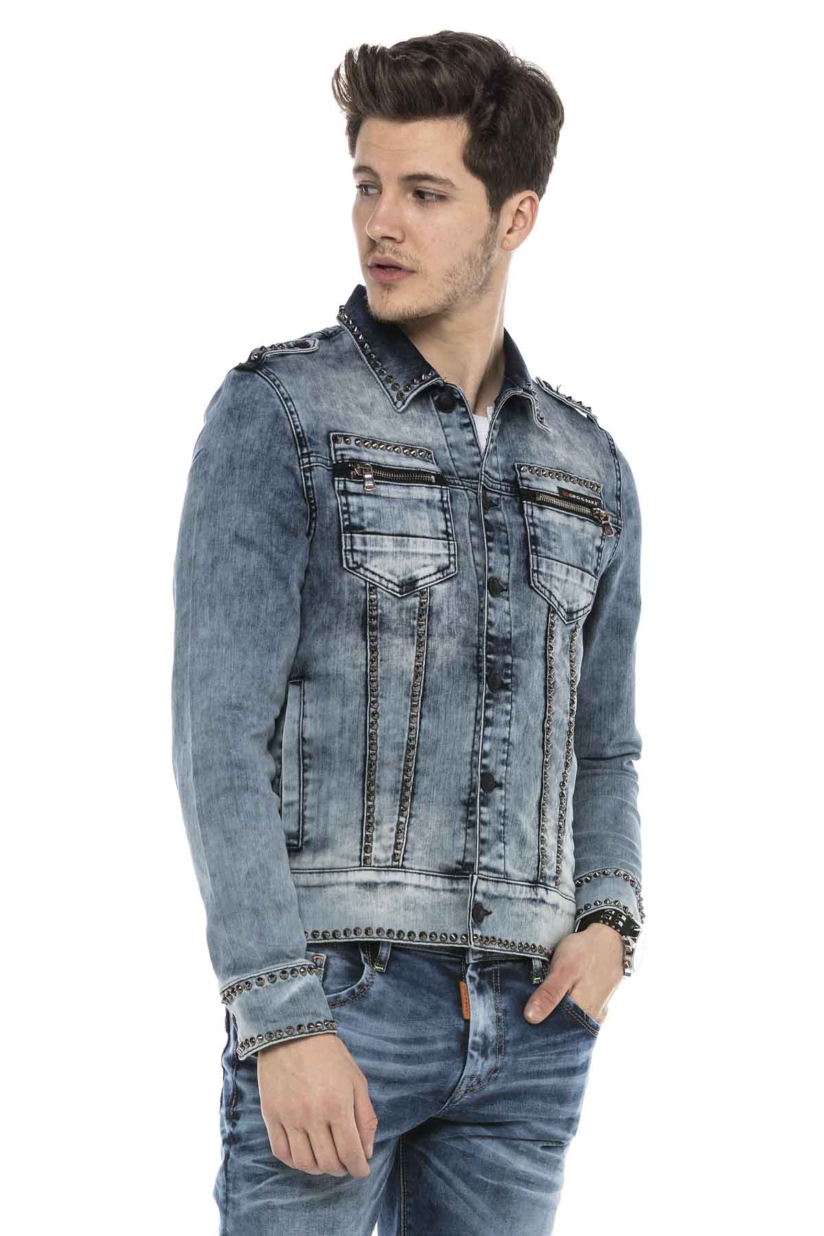 CJ250 Chaqueta tejana azul para hombre